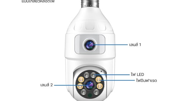 กล้องหลอดไฟ 2 เลนส์ คมชัด8 MP